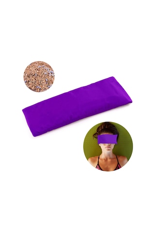 Mufunye Mor Pamuklu Göz Yastığı - Lavanta Ve Ketencik Dolgulu, Uyku İçin, Göz Dinlenmesi, Yoga Asistanı Diğer
