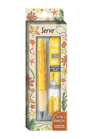 Doğa Desenli Deep Kalem, Deep Silgi Ve Deep Min, 0.7 Mm, Hardal Sarısı Genel