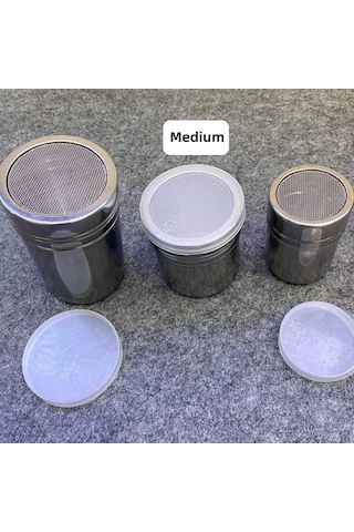 Wezone Paslanmaz Çelik Baharat撒粉罐, Kafe Ve Baharat İçin Düzgün Dağıtım, Plastik Kapaklı Orta Boy 6.8x9.5 Cm Diğer