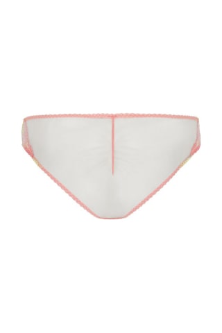 Agent Provocateur Zuri Full Brief Pembe Dantel Nakışlı Tül Slip, Elastik Saten Bel, Feminen Glamour Çok Renkli