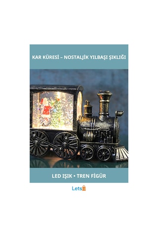 Nostaljik Trenli Yılbaşı Işıklı Kar Küresi 13x9 Cm 1 Adet