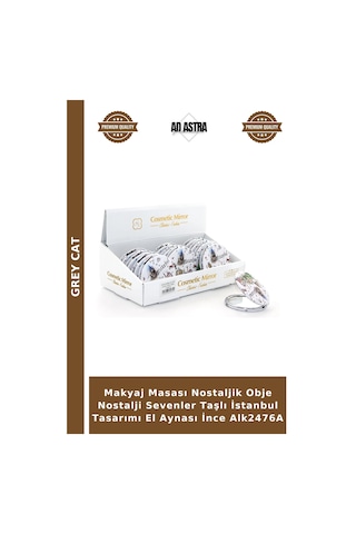 Makyaj Masası Nostaljik Obje Nostalji Sevenler Taşlı İstanbul Tasarımı El Aynası İnce Alk2476a