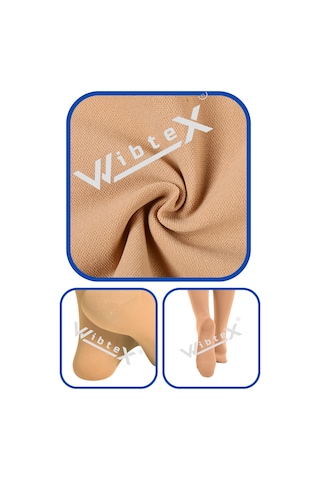 Wibtex Diz Üstü Varis Çorabı Kapalı Burun Ten Rengi