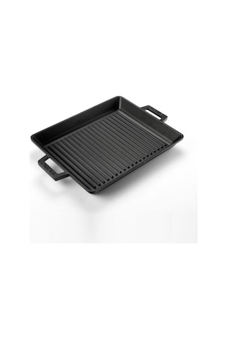 Çift Kulplu Döküm Et Izgara Tava, Metal Kulplu. Taban 5mm. Kenar 4mm