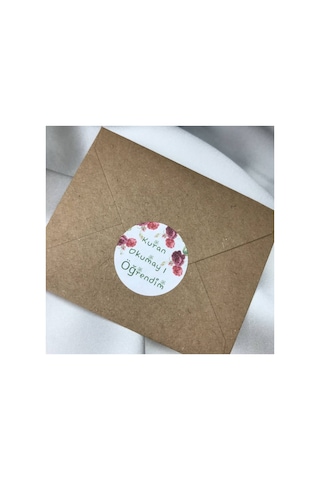 Kur'an Okumayı Öğrendim Etiketi Yaz Kur'an Kursu Sticker Ödül 4 Cm 40 Adet Çok Renkli