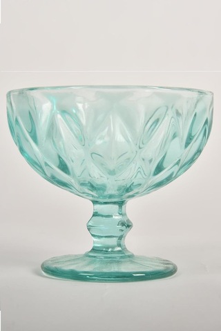 Setabıanca Stcv-292-a Crystal Colors Ayaklı Kase Ekose Desen Aqua, 6'lı çok renkli