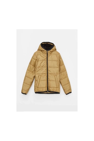 LC Waikiki Kapüşonlu Basic Erkek Çocuk Şişme Mont Khakı