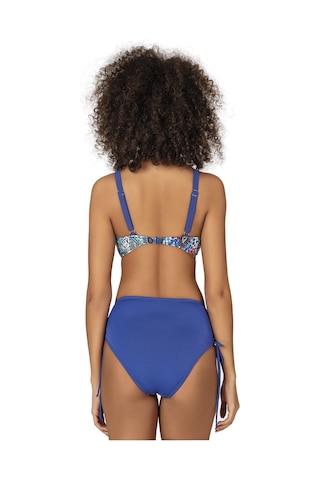 Endeep Kadın Büyük Beden Balenli Destekli Bağlama Detaylı Mavi Desenli Bikini Takımı-mavi Mavi