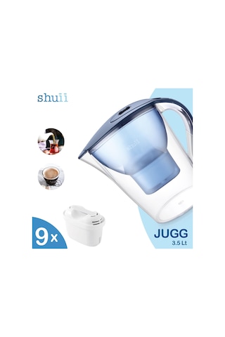 Jugg I Su Arıtma Sürahisi + 9 Adet Filtre I Pure+ Ve Maxtra+ Filtreleri İle Uyumlu