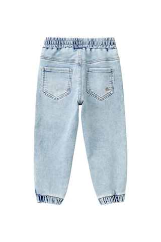 United Colors Of Benetton Erkek Çocuk Açık Mavi Arka Cebi Logolu Lastik Paça Ağartılmış Denim Pantolon