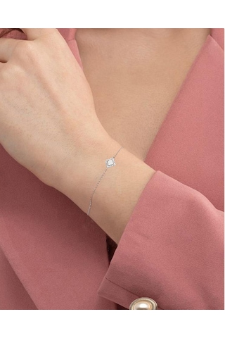 Brezza Lusso Jewelry Luck Serisi Swarovski Taşlı Minimal Special Kadın Gümüş Bileklik