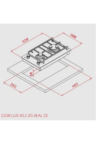 Teka CGW Lux 30.1 2G Ankastre 2 Gözlü Ocak