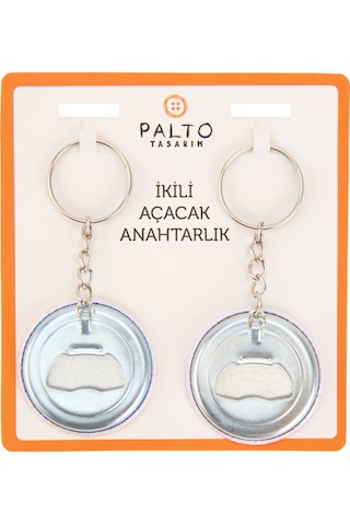 Tasarım Karım Da Kocam 2'li Metal Anahtarlık Seti - Renkli - 10 Cm Çok Renkli