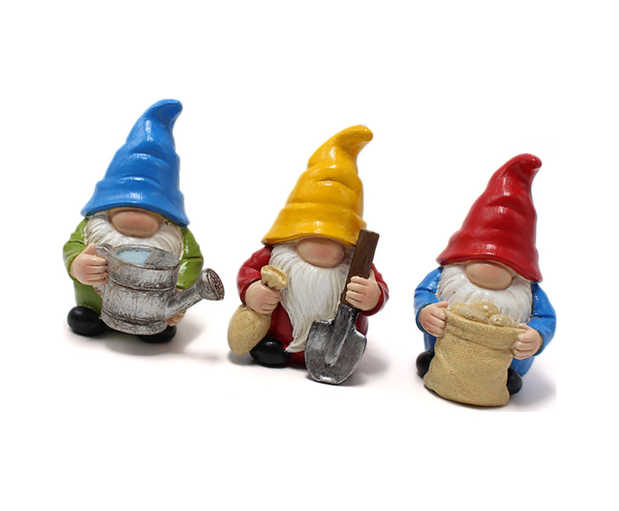 Mufunye Synthetic Reçine Cüce Figürü, El Yapımı, Su Geçirmez, Bahçe/ Balkon Dekorasyonu, 5x5x8cm, 3 Adet Set