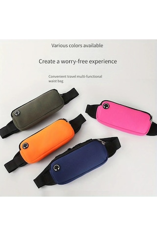 Elmpaly 1 Adet Siyah Koşu Kemeri, Fitness Koşu Bel Çantası, Erkek Ve Kadın İçin Çift Cep Siyah