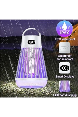 Trendooze Tip-c Sivrisinek Şarj, Led, Lamba, Katil Elektrikli Dayanıklı Bw