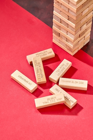 Cezalı Jenga Denge Oyunu Tower Büyük Boy 54 Parça