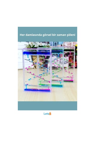 Dekoratif Sulu Sıvı Jel Kum Saati 14 Cm X 9 Cm Renkli 1 Adet