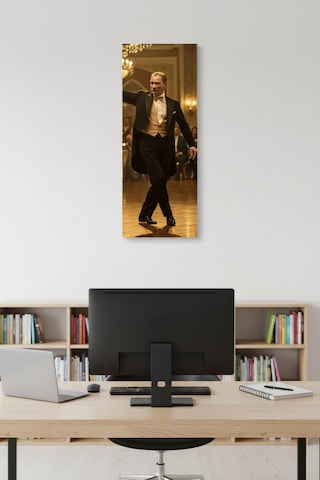 Zeybek Oynayan Atatürk Tablosu - 25x60 Cm Çerçeveli Uv Baskı - Atatürk Köşesi, Ofis, Ev Dekoru