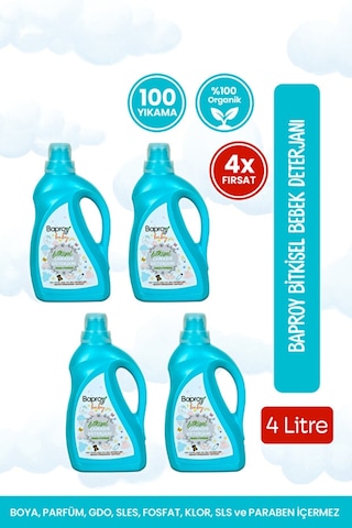 Baproy Bebekler Için Bitkisel Çamaşır Deterjanı 1l X 4 Adet