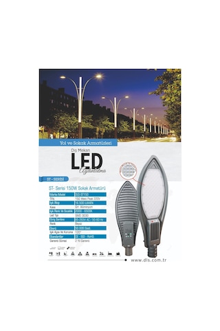 150w Led Yol Sokak Armatür Dls Park Bahçe Çevre Site Bina Dış Mek N11.143