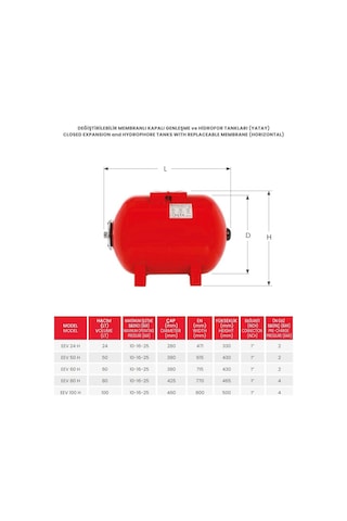 Eagle Eev 100 Yatık Tank 10 Bar - 100 Litre