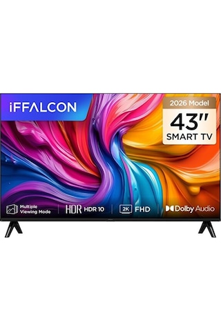 iFFALCON 43S55 43" Smart TV 2K FHD HDR 10 Android TV, Dolby Audio, Oyun Modu, İnce Tasarımlı Çoklu Göz Koruma LED TV (2026 Model)