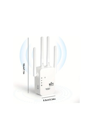 Xuweiwei Beyaz Wifi Genisletici 1200mbps 4 Antenli 360 Tam Kapsama Alani 35 Cihaz Icin Eu Fis Ethernet Portu Ev Ofis Kafe Icin Sinyal Guclendirme