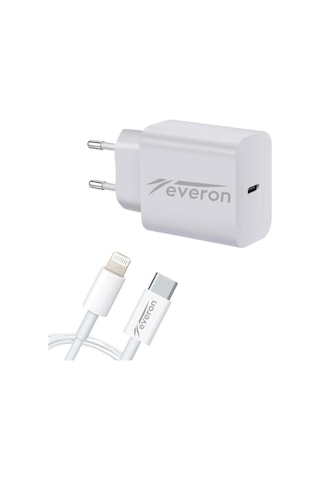 Everon CH-EVR-002 iPhone Apple Uyumlu iPad 25 W Type-C To Lightning Hızlı Şarj Cihazı