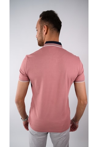 Triko Yaka Yakası Düğmeli Erkek Yakalı Tshirt Gülkurusu