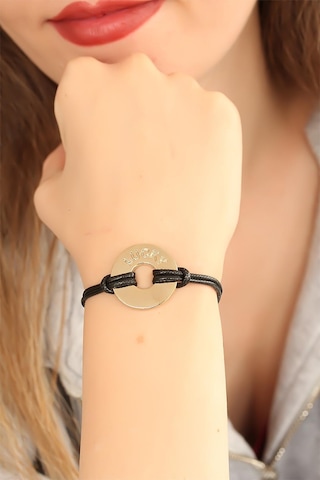 Lucky Şanslı Siyah Deri İpli Unisex Mood Bileklik Renkli