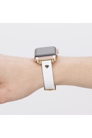 Bouletta Apple Watch Uyumlu Deri Kordon 38-40-41mm Frg F3 Beyaz