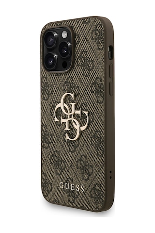 Apple iPhone 13 Pro Max Uyumlu Kılıf Guess Lisanslı Bilek Askı İpli Metal 4g Ve Yazı Logolu Kapak Kahveren