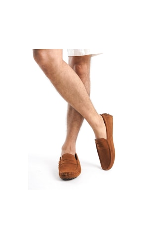 Mubiano Hakiki Deri Erkek Süet Taba Loafer -mssr1277-tb Taba