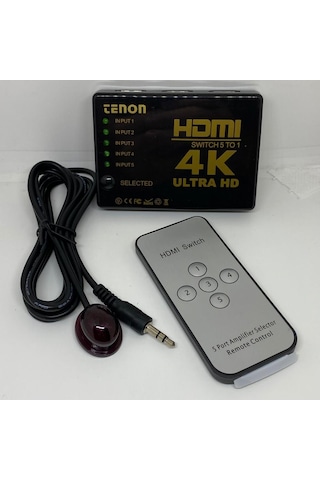 Hdmi Hdtv Switch 5 Port Çoklayıcı 4K Ultra Hd Uzaktan Kumandalı