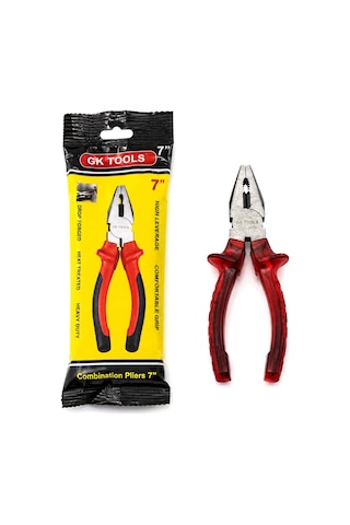 Gk Tools Pense 180mm 7'' Saplı Şeffaf Kırmızı - 6'li Paket Diğer