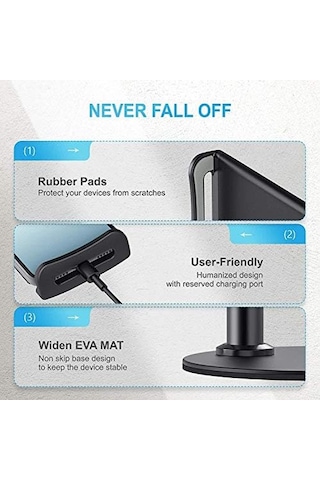 Ht-45 Metal Cep Telefonu Ve Tablet Standı Döner Başlıklı 360 Derece Döner 4,7-10,5 İnch Uyumlu