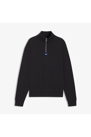 Hugo Neeler Half Zip Erkek Siyah Sweatshirt 50522367 Siyah