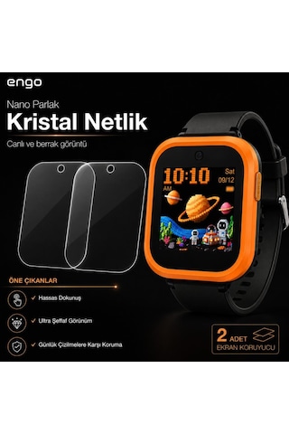 Tcl Kids Watch K5 İle Uyumlu Ekran Koruyucu Nano Parlak 2 Adet Mt50v