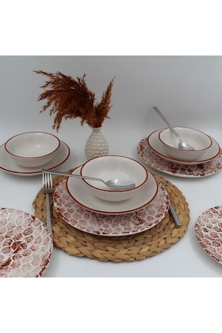 Snake 18 Parça Yemek Takımı Karamel