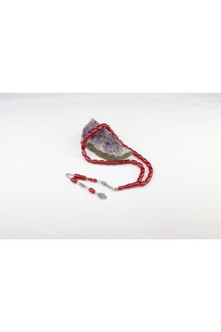 Burhan Sağlam Kapsül Kesim 12x8 Mm Ateş Kehribar Alpaka Püsküllü Tesbih Bs2473612