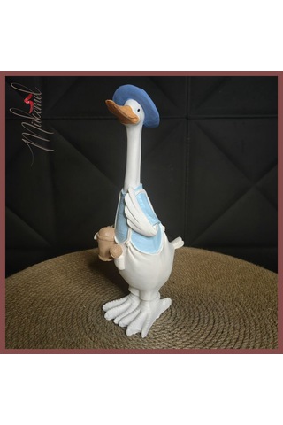 El Yapımı Ördek Figürü Mavi Şapkalı Ve Sulama Kabı İle - Eğlencel