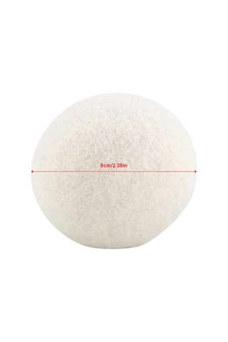 Kosona 6 Adet 6cm Organik Yün Kurutma Topları - Doğal Kumaş Yumuşatıcı, Tekrarlı Kullanım, Enerji Tasarrufu, Kimyasız