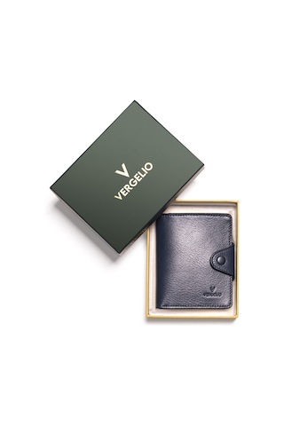 Navy Cüzdan & Kartlık Erkek 866 Vergelio Purse Matte Crystal Wallet Card Holder Mavi