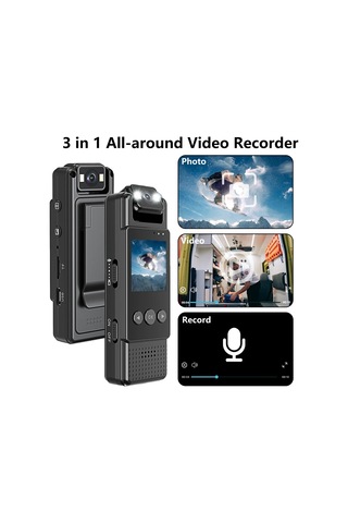 Geeksen Siyah Wıfı Mini Gönüllü Kamerası - 1080p Full Hd, 180 Döner Lens, Gece Görüşü, Hareket Algılama, Dahili Pil