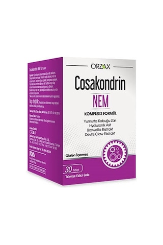 Orzax Cosakondrin Nem 30 Tablet