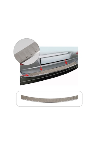 Mercedes B 180 W245 Uyumlu 2005-2011 Krom Arka Tampon Üstü Koruma Paslanmaz Çelik