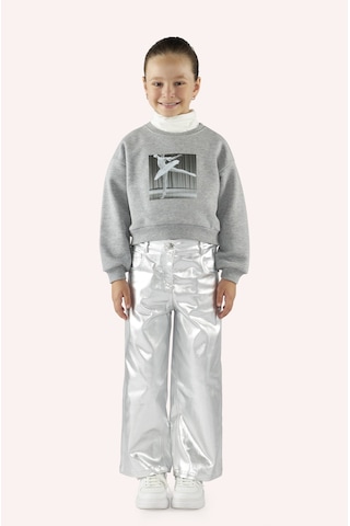 Kız Çocuk Baskı Detaylı Sweatshirt Gri-melanj 2421gk08051-4942 001