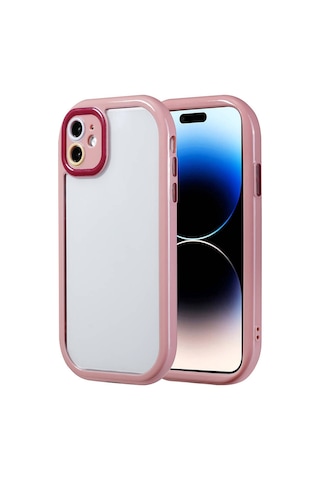 Effox Apple Uyumlu iPhone 11 Kılıf Kamera Korumalı Renkli Kenar Ve Çerçeve Tasarımlı Vitamin Ka Mürdüm