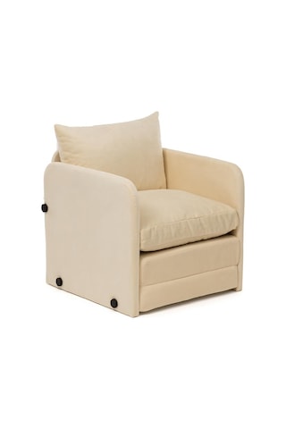 Pafu Saga Tekli Katlanır Yataklı Koltuk Soho Krem